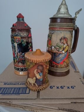 Authentic German Candle and Steins